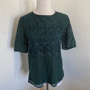 Ann Taylor Factory- Short Sleeve Lace Blouse